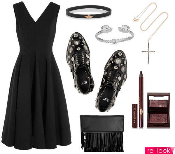 стильные образы с чёрным платьем